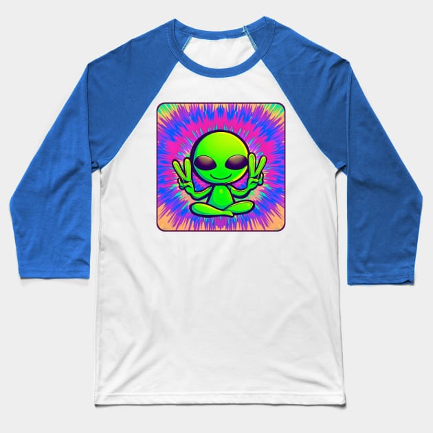 Psychedelic Alien Baseball T-Shirt by ARTWORKandBEYOND